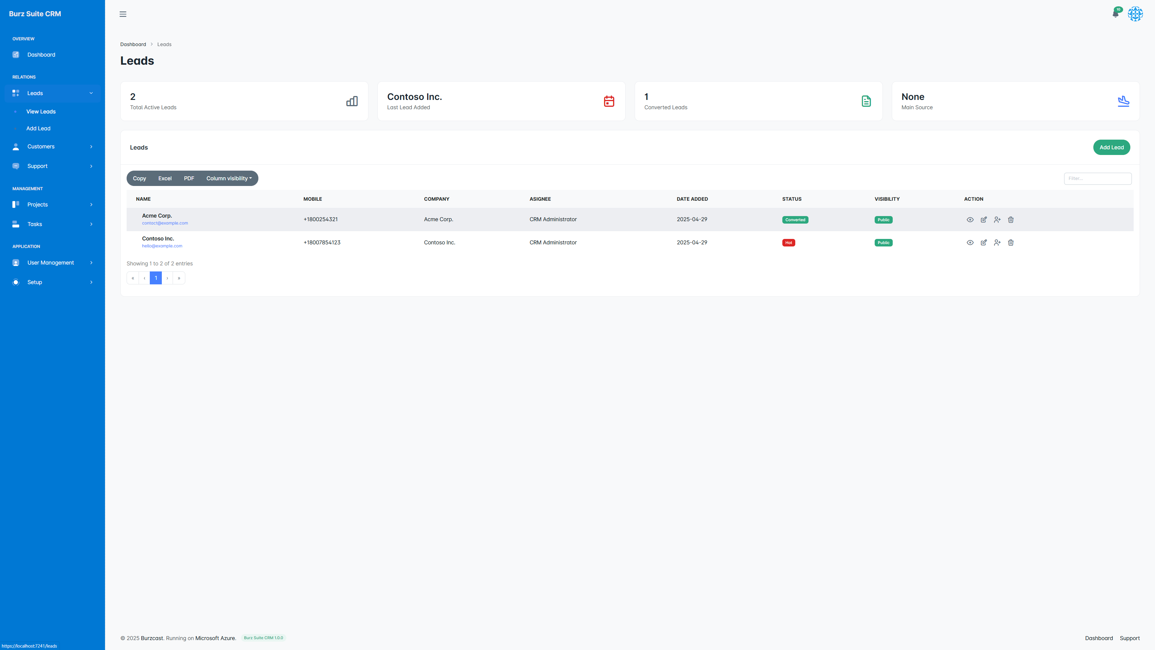 Burz Suite CRM