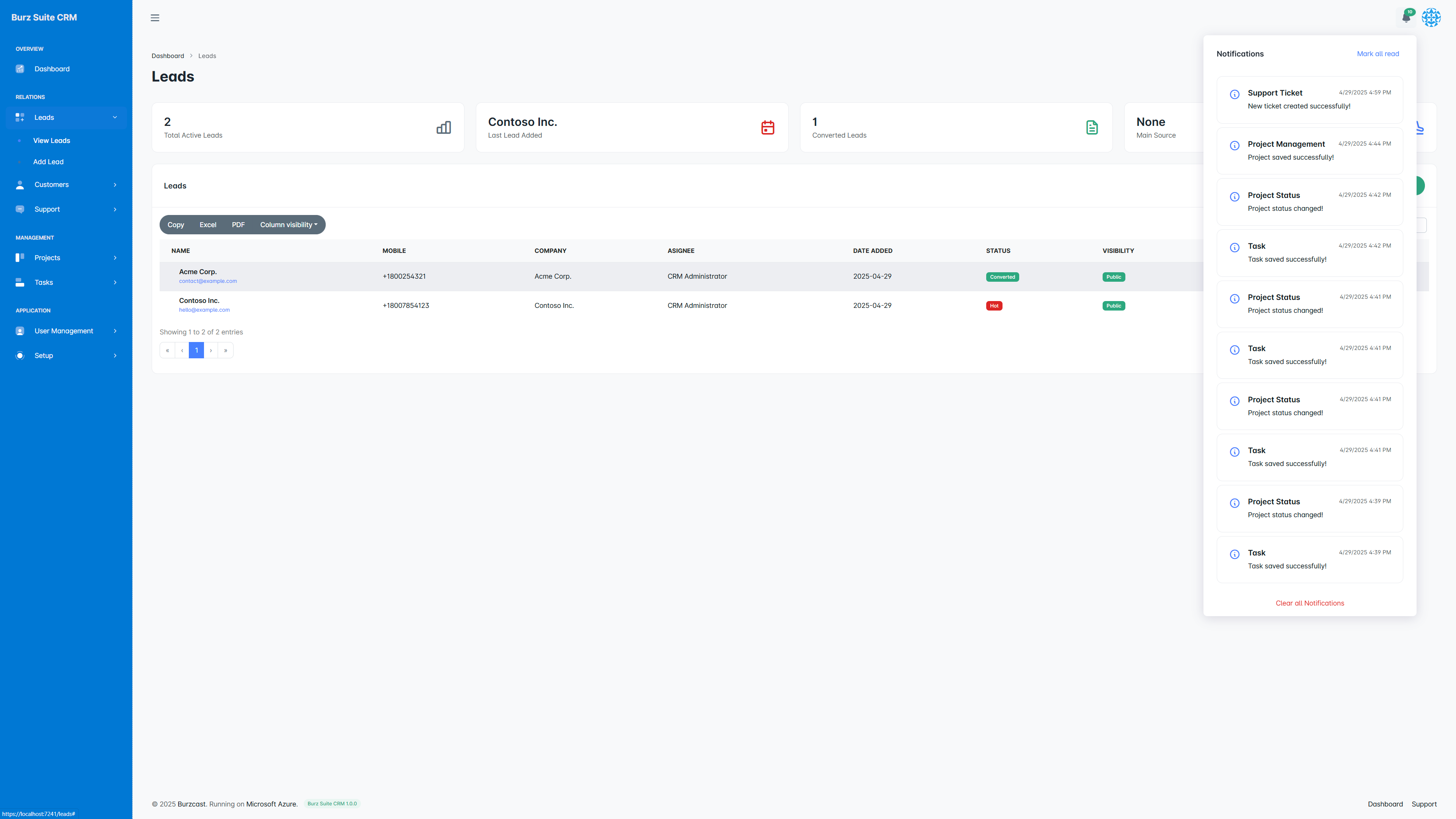 Burz Suite CRM