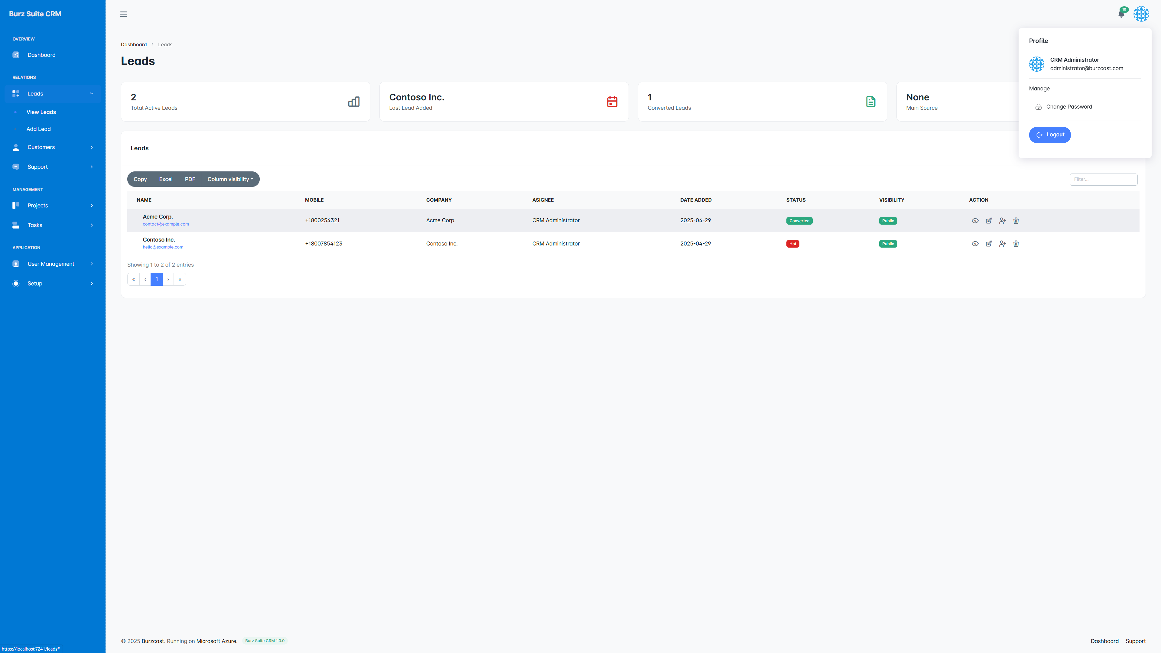 Burz Suite CRM